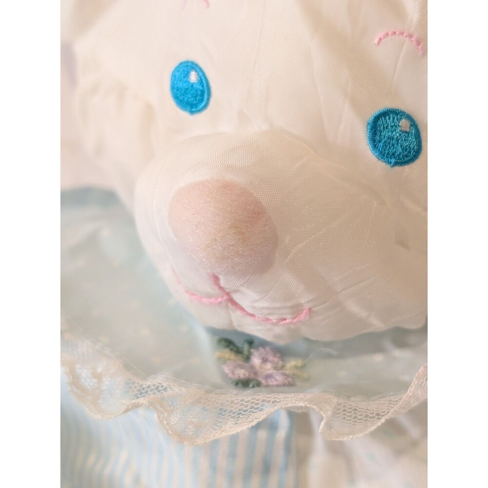 Vintage Fisher Price Puffalump #1357 Baby Mouse Pastel Blue Bib Rattle 1988 - Picture 4 of 11